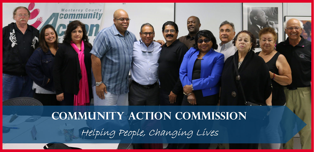 Community Action Commission banner, with a group picture of the commission.