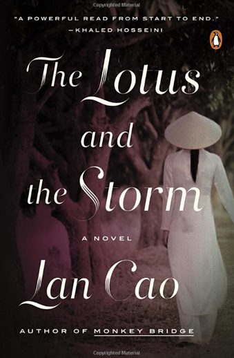 Book cover titled The Lotus and the Storm by Lan Cao