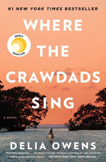 Book cover titled Where the Crawdads Sing by Delia Owens