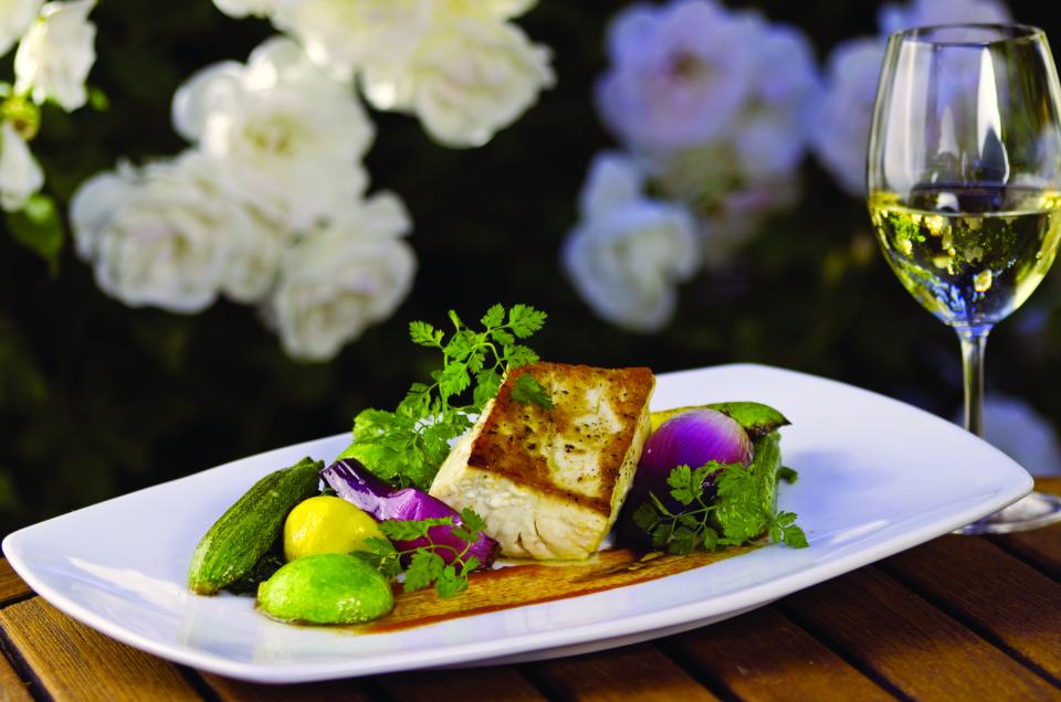 image of closeup of plate of food at the bernardus lodge