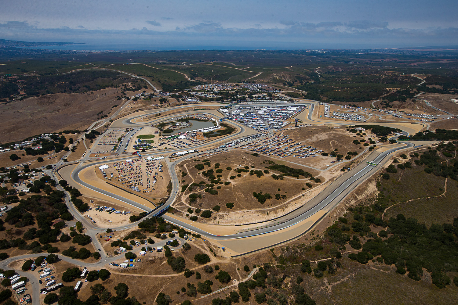 Aerial view of Laguna Seca Recreation Area