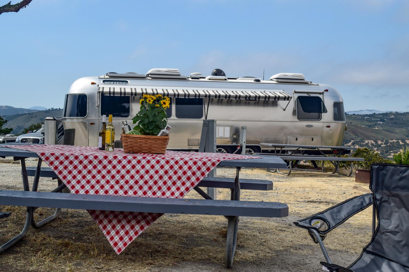 Airstream RV in scenic campground