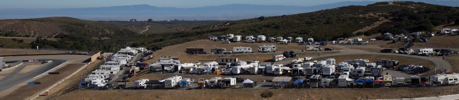 RV camping overlooking the racetrack