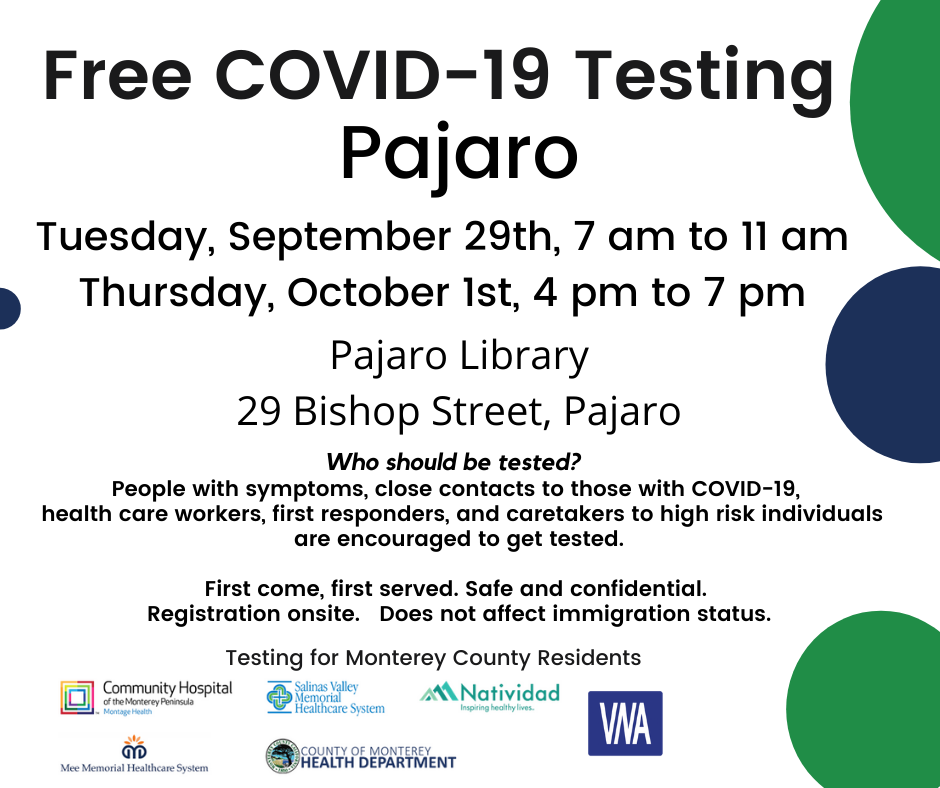 Free COVID Testing in Pajaro