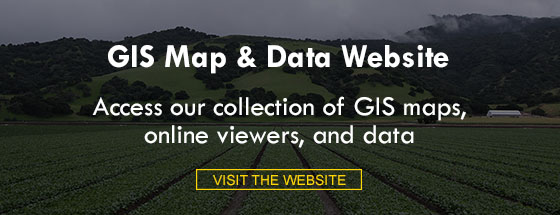 GIS Map and Data website with an image of fields in background