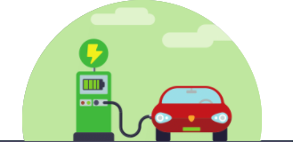 image of electric vehicle at charging station