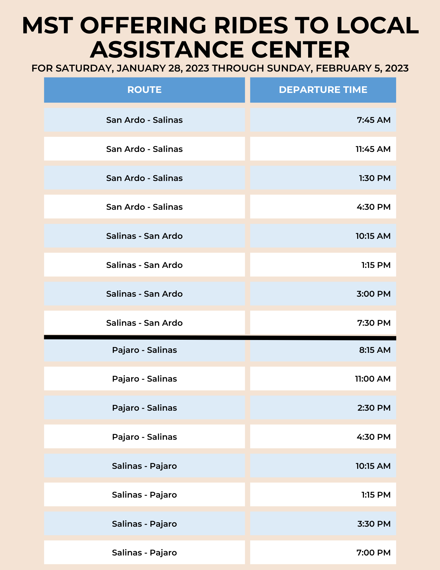 ENGLISH MST SCHEDULE