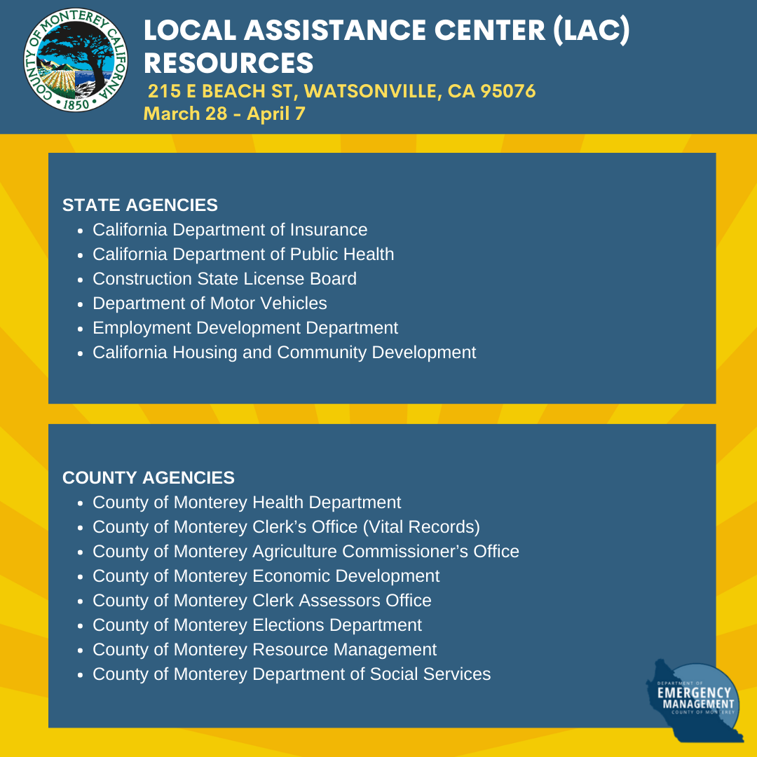 Local Assistance Center Resources Pajaro 2023