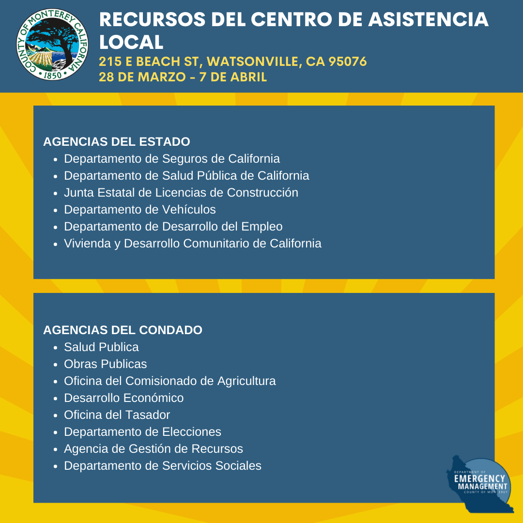 Local Assistance Center Resources Pajaro 2023