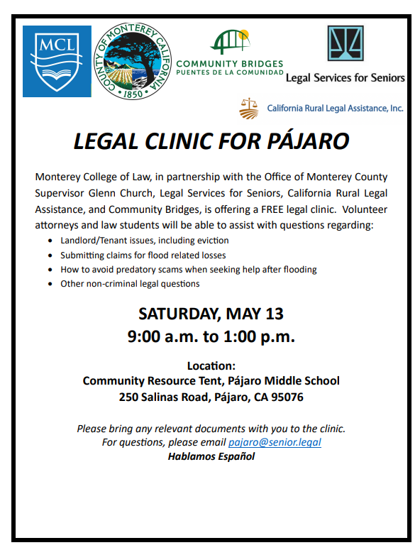 legal clinic Pajaro 13 may