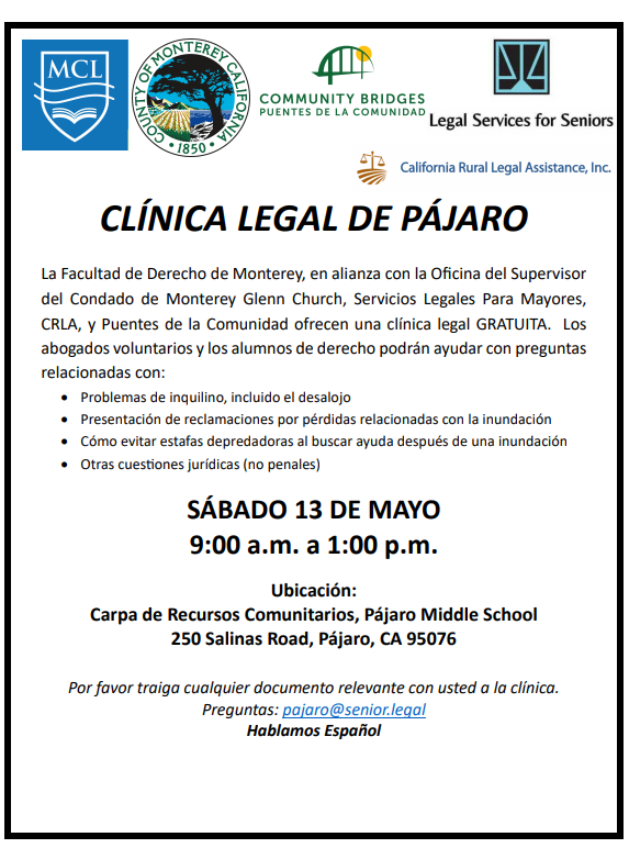 Legal Clinic Pajaro 13 may SPAN