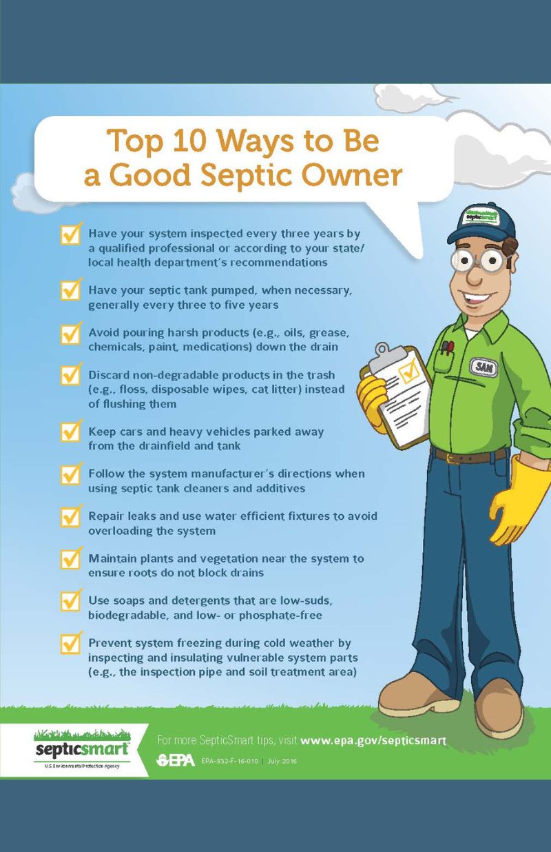 TOP 10 WAYS TO BE A GOOD SEPTIC OWNER