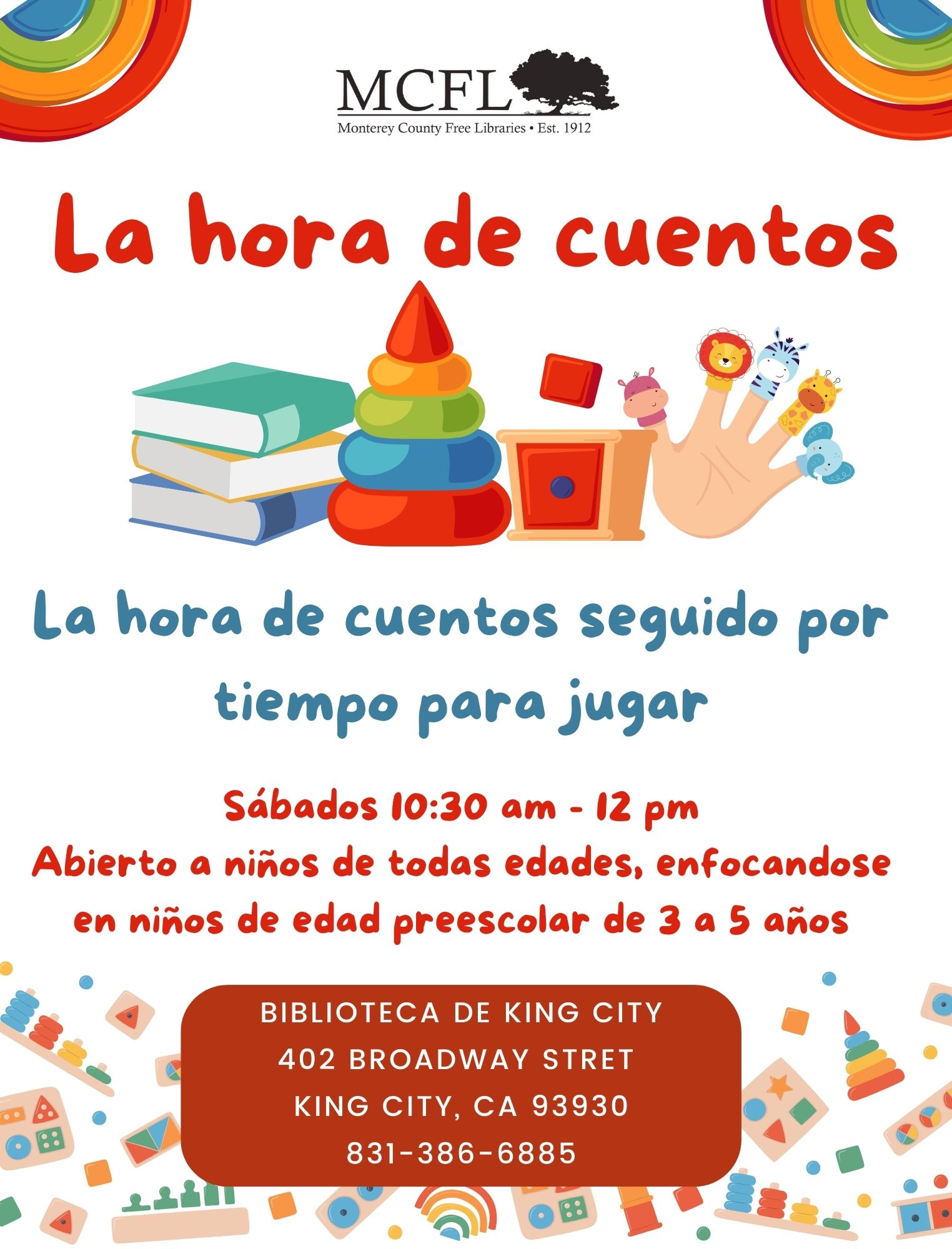 La hora de cuentos en la biblioteca de King City