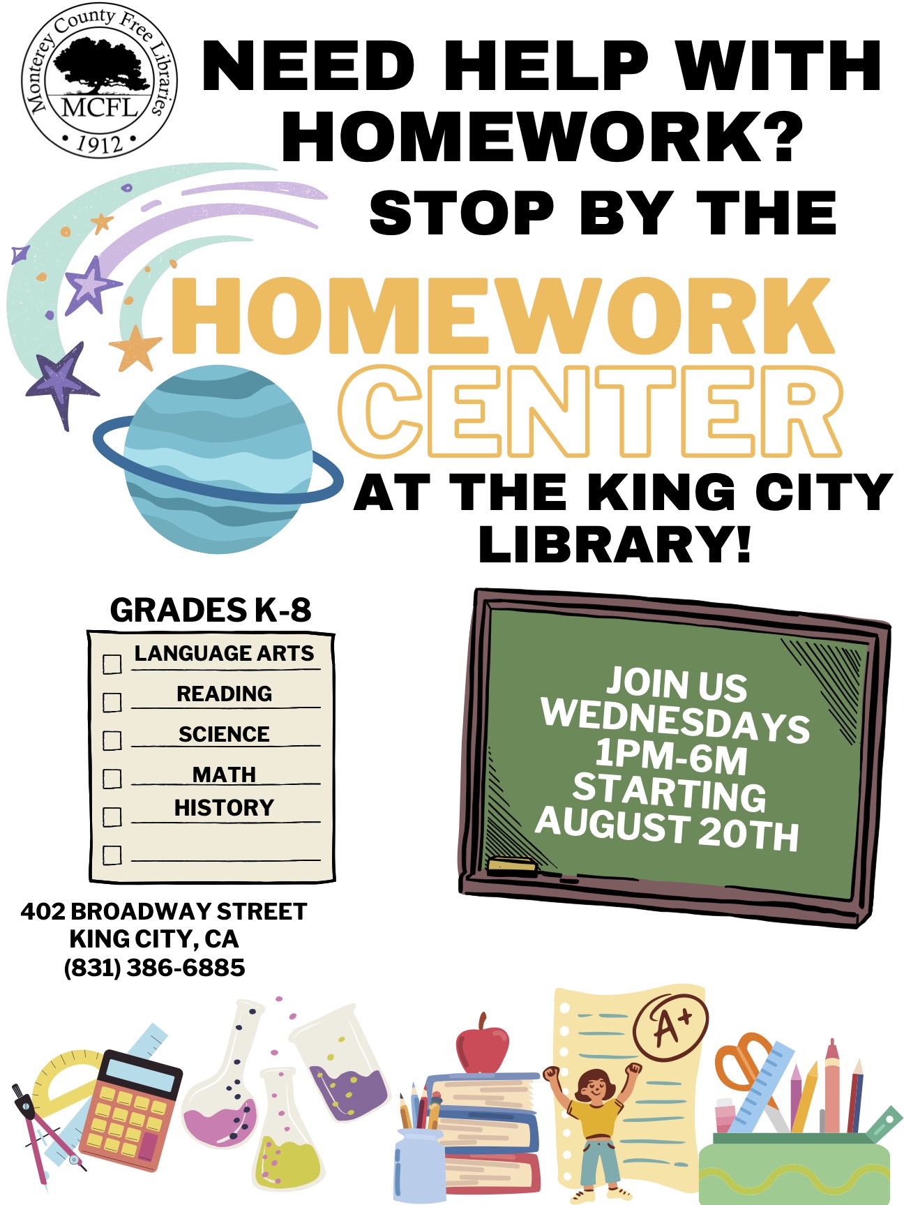 Homework Center Flyer in English