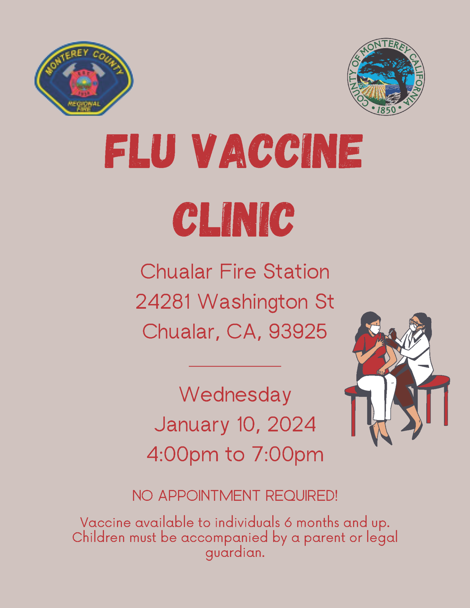 chualar flu clinic January 10, 2024 Sand City