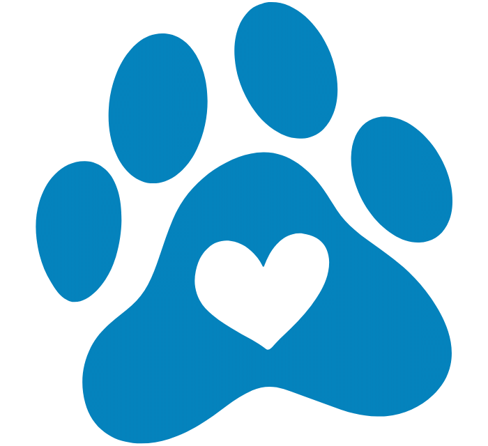 heart paw blue