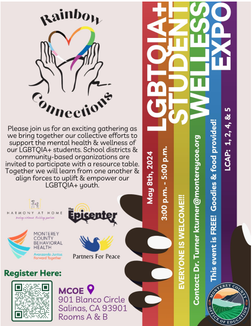 Rainbow connections LGBTQIA+ Student wellness May 8th