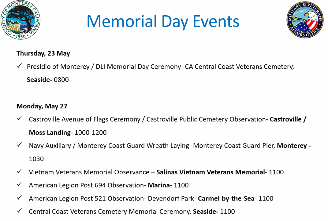 Memorial Events 2024