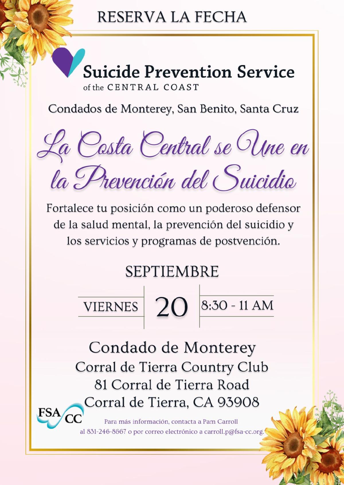 La Costa Central se une para la prevención del suicidio 20 de septiembre