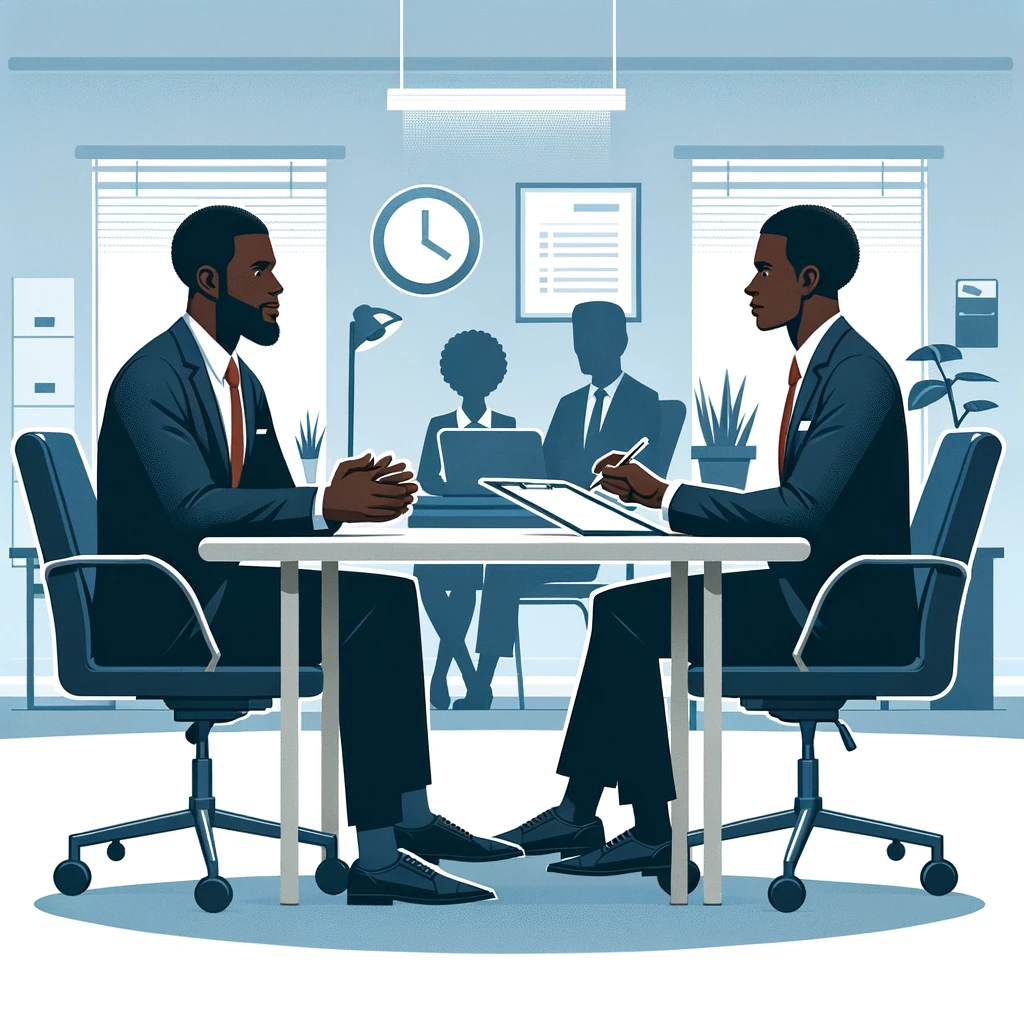 Interview image with two men