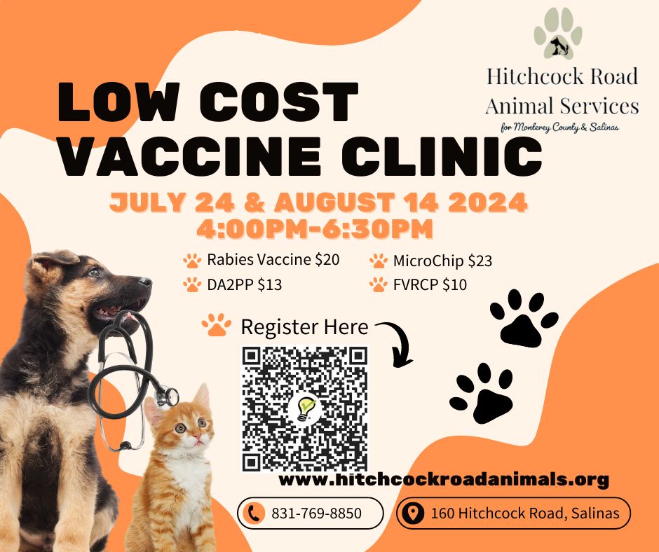 Low Cost Vaccine Clinic July 24 & August 14 HRAS