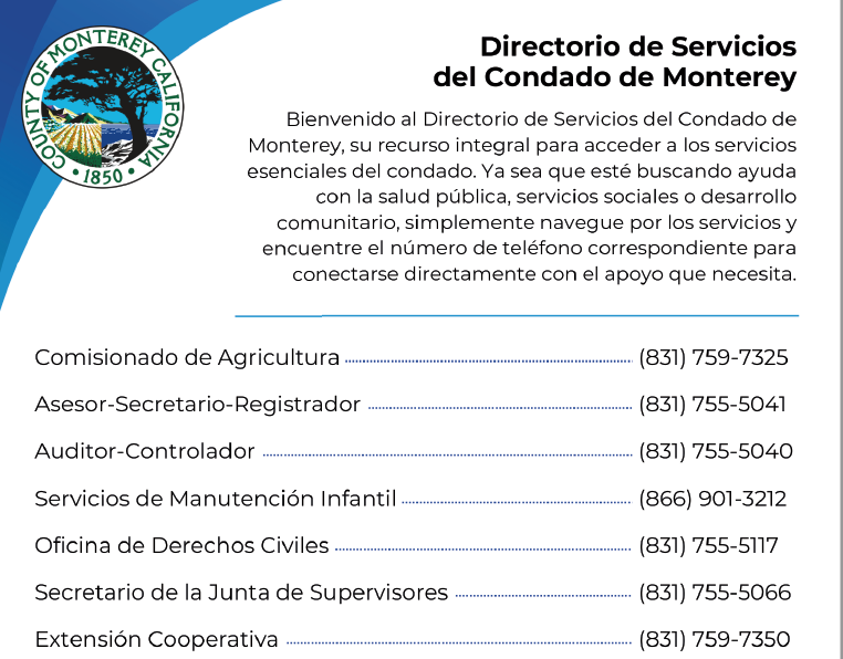 County of Monterey Service Directory - Spanish