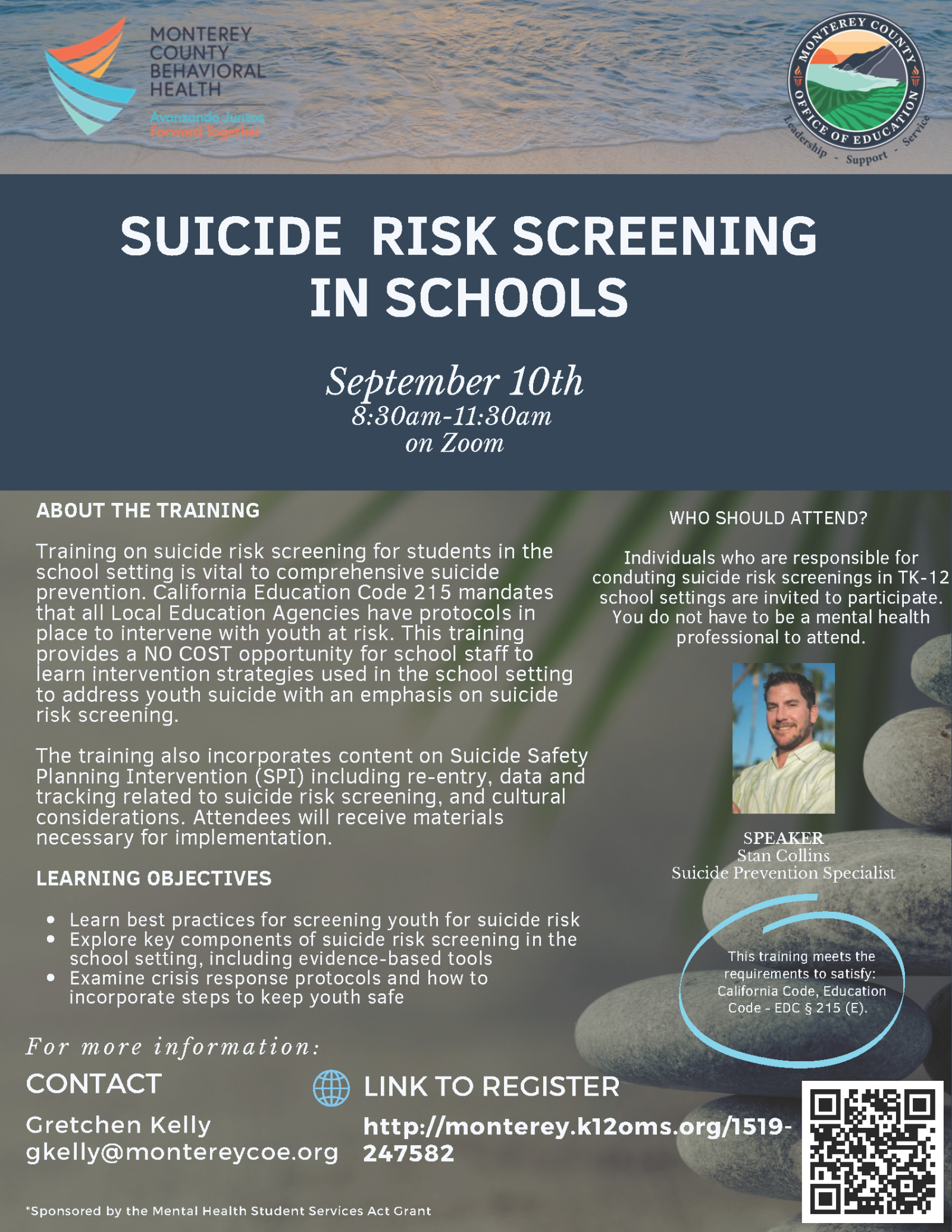 Suicide Risk Screening in Schools.MCBH and MCOE 9.10.24 Offering 