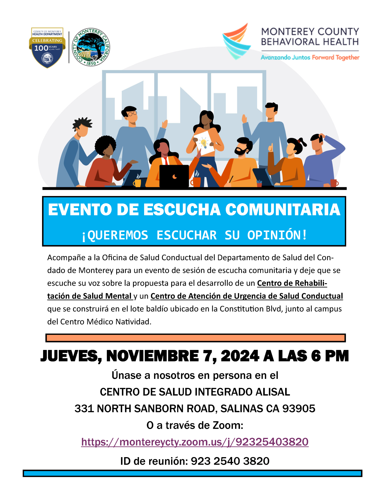 Community Listening Event Flyer - Spanish