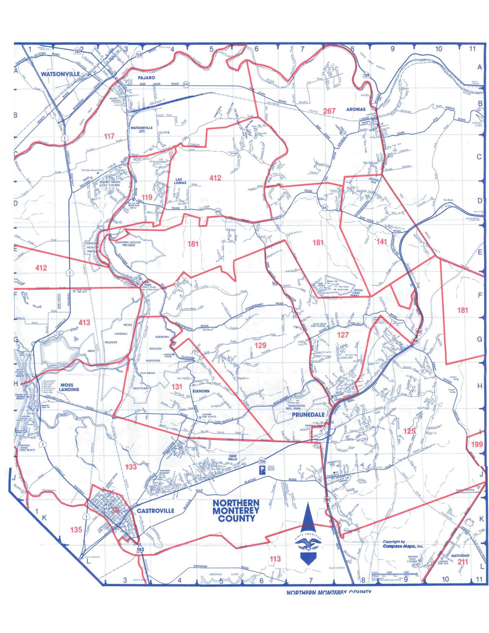 Map of Northern Monterey County