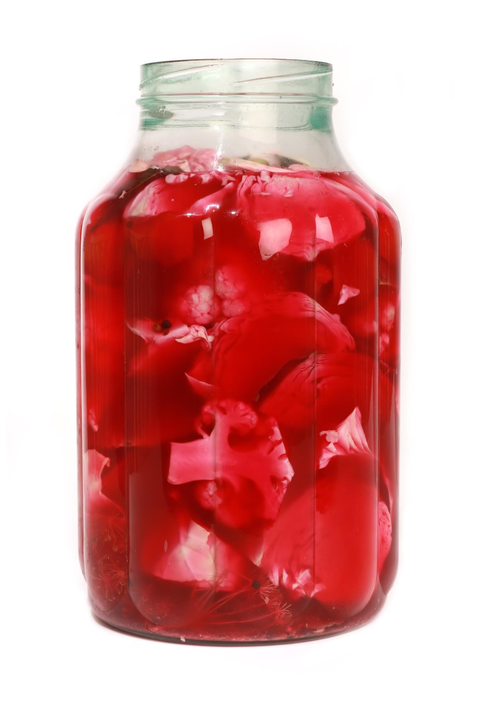 Pickled Vegetables in a Glass Jar